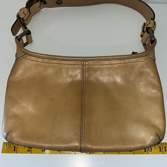 Vintage Coach Cowhide Leather Bleeker Tattersall Hobo Bag Blonde/Tan - Picture 6 of 16
